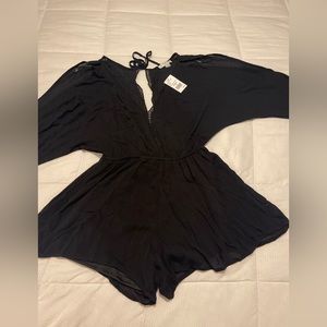 Brand new Black slit sleeves romper
